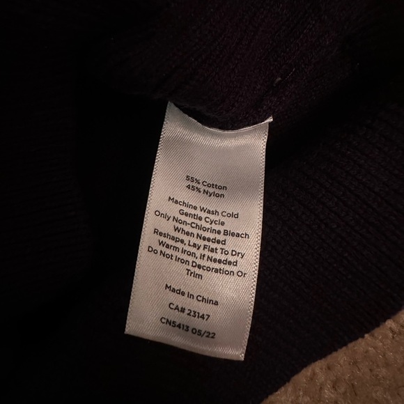 Talbots Navy Pearl Button Ribbed Knit Tennis Sweater Cardigan Size Small Petite - Picture 7 of 8